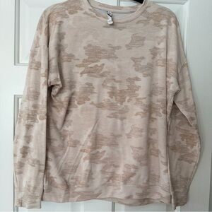 Athleta Women's Beige Camo Long Sleeve Sweater